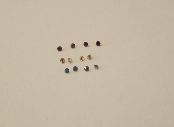 B399 (1) Brilliants / jewels (12) 1mm diameter green/amber/red - N GAUGE -