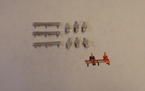 B63 (1) Benches (3) & seated people (6) - N GAUGE -
