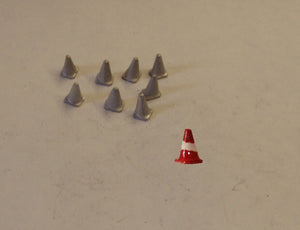 C32 (1) Large road cones (8 @ 7mm) - N GAUGE -