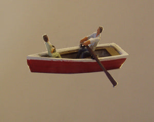 Z23 Row boat with man rowing & a passenger - OO GAUGE -